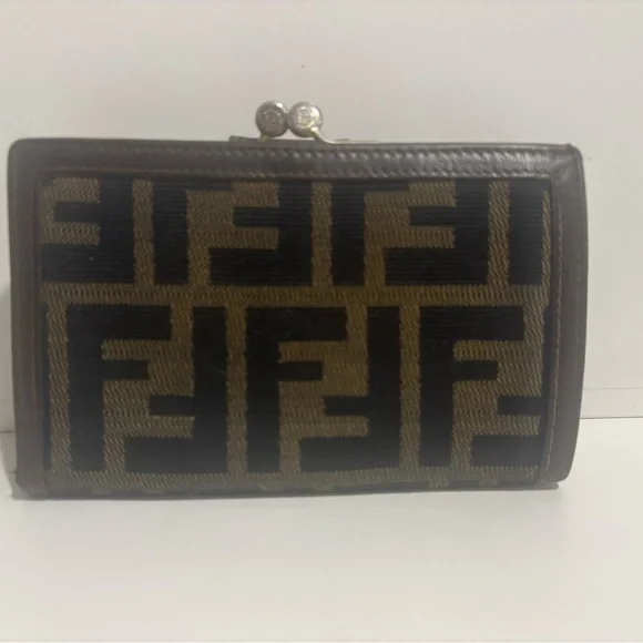 Fendi Brown and Black Monogram Wallet - Picture 2 of 5